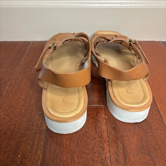 Madewell sz 8 Leather Fisherman Flatform Sandal English Saddle Brown Platform - Picture 6 of 9